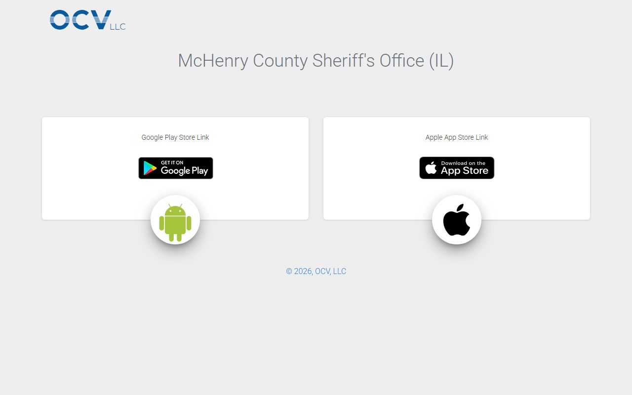 McHenry County Sheriff mobile app store page for the most current inmate roster